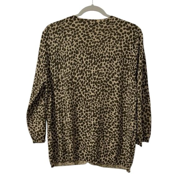 Jaclyn Smith Leopard Print Brown & Tan Button Down Cardigan(Size XL) - Picture 3 of 5